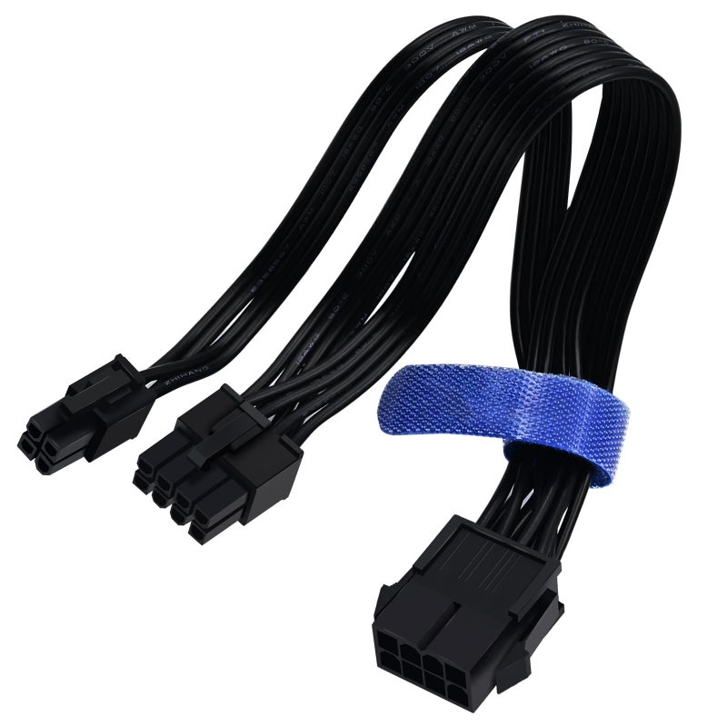 COMeap 8 Pin to 4 Pin CPU Power Adapter, CPU 8 Pin ATX 4 Pin Male Converter Extension Cable for Motherboard 9.5-inch(24cm) - Image 1